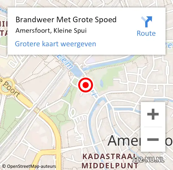 Locatie op kaart van de 112 melding: Brandweer Met Grote Spoed Naar Amersfoort, Kleine Spui op 8 januari 2019 18:12