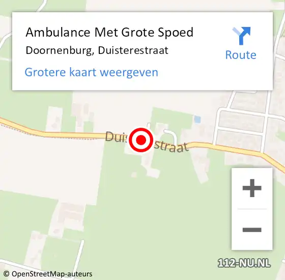 Locatie op kaart van de 112 melding: Ambulance Met Grote Spoed Naar Doornenburg, Duisterestraat op 8 januari 2019 23:01