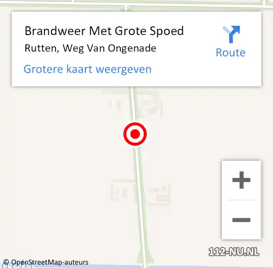 Locatie op kaart van de 112 melding: Brandweer Met Grote Spoed Naar Rutten, Weg Van Ongenade op 9 januari 2019 05:32