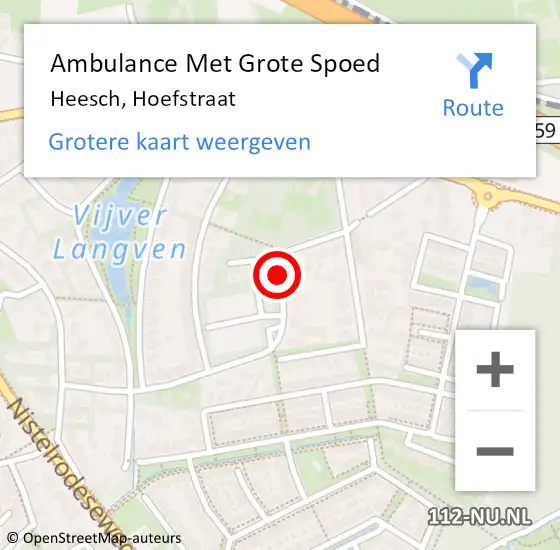 Locatie op kaart van de 112 melding: Ambulance Met Grote Spoed Naar Heesch, Hoefstraat op 9 januari 2019 11:46