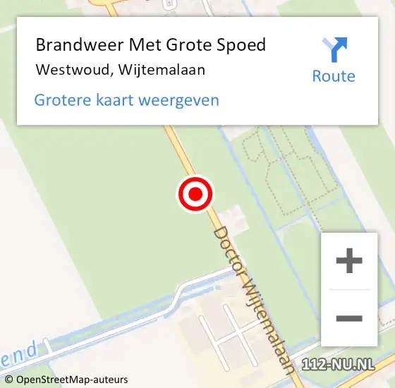 Locatie op kaart van de 112 melding: Brandweer Met Grote Spoed Naar Westwoud, Wijtemalaan op 9 januari 2019 12:57