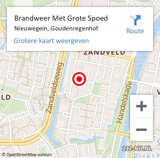 Locatie op kaart van de 112 melding: Brandweer Met Grote Spoed Naar Nieuwegein, Goudenregenhof op 9 januari 2019 13:39