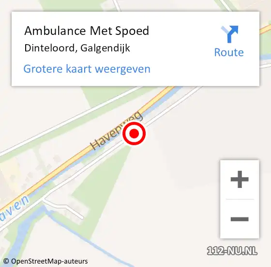 Locatie op kaart van de 112 melding: Ambulance Met Spoed Naar Dinteloord, Galgendijk op 9 januari 2019 13:53