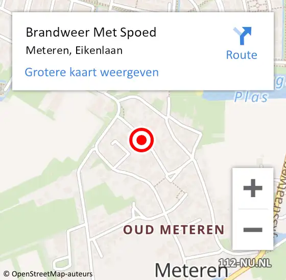 Locatie op kaart van de 112 melding: Brandweer Met Spoed Naar Meteren, Eikenlaan op 9 januari 2019 14:03