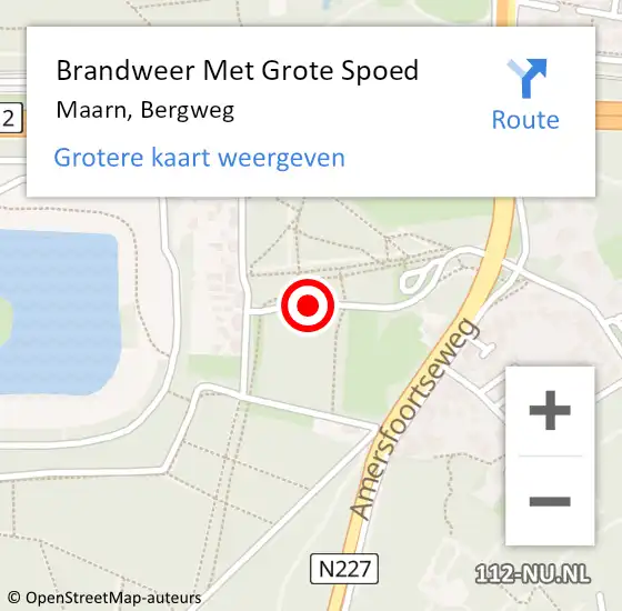 Locatie op kaart van de 112 melding: Brandweer Met Grote Spoed Naar Maarn, Bergweg op 9 januari 2019 15:01