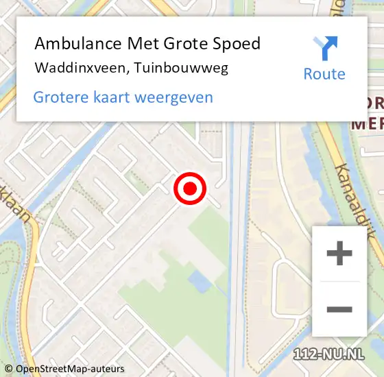 Locatie op kaart van de 112 melding: Ambulance Met Grote Spoed Naar Waddinxveen, Tuinbouwweg op 9 januari 2019 15:20