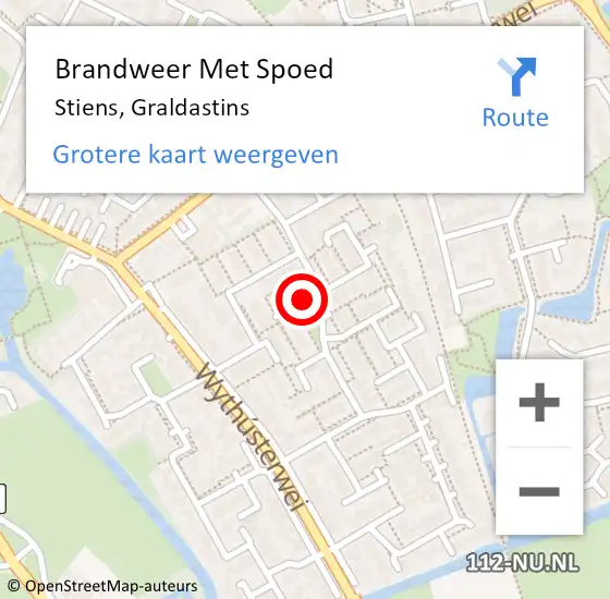 Locatie op kaart van de 112 melding: Brandweer Met Spoed Naar Stiens, Graldastins op 9 januari 2019 16:55