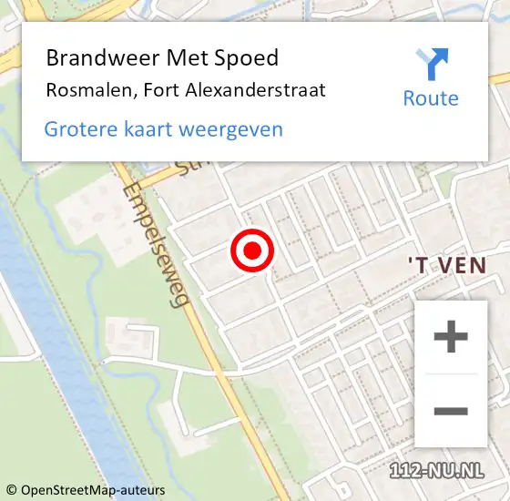 Locatie op kaart van de 112 melding: Brandweer Met Spoed Naar Rosmalen, Fort Alexanderstraat op 9 januari 2019 20:45