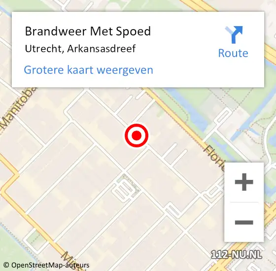 Locatie op kaart van de 112 melding: Brandweer Met Spoed Naar Utrecht, Arkansasdreef op 9 januari 2019 20:53