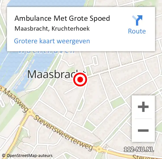 Locatie op kaart van de 112 melding: Ambulance Met Grote Spoed Naar Maasbracht, Kruchterhoek op 9 januari 2019 23:07