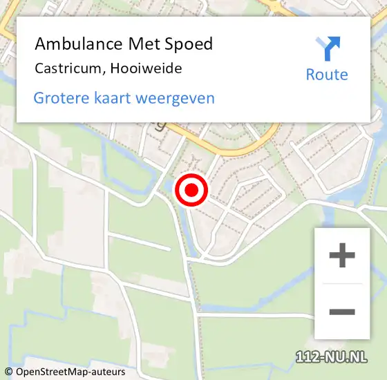 Locatie op kaart van de 112 melding: Ambulance Met Spoed Naar Castricum, Hooiweide op 10 januari 2019 05:32