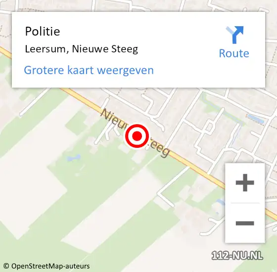 Locatie op kaart van de 112 melding: Politie Leersum, Nieuwe Steeg op 10 januari 2019 08:13