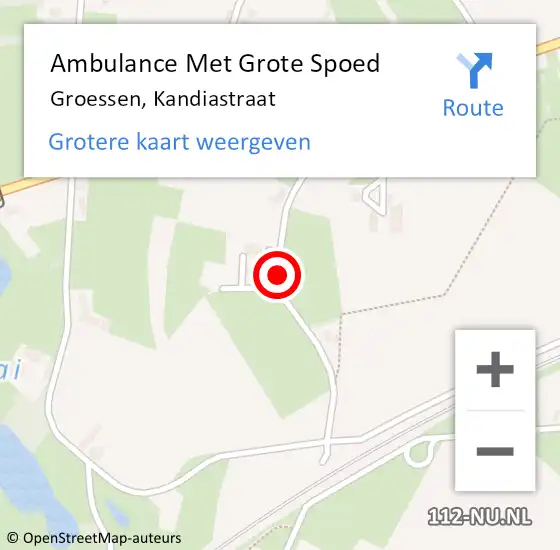Locatie op kaart van de 112 melding: Ambulance Met Grote Spoed Naar Groessen, Kandiastraat op 10 januari 2019 09:57