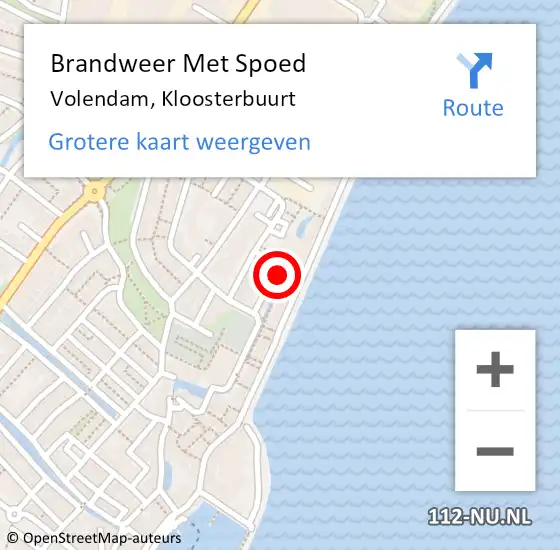 Locatie op kaart van de 112 melding: Brandweer Met Spoed Naar Volendam, Kloosterbuurt op 10 januari 2019 11:36