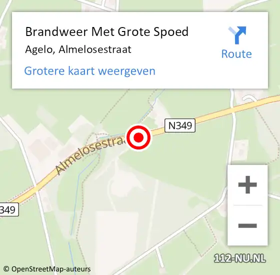 Locatie op kaart van de 112 melding: Brandweer Met Grote Spoed Naar Agelo, Almelosestraat op 10 januari 2019 17:16