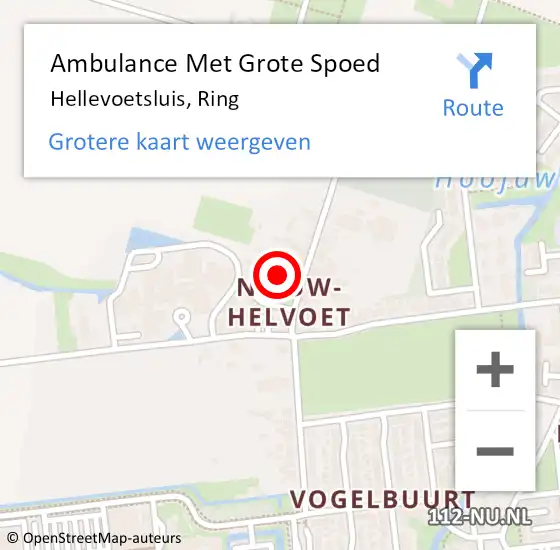 Locatie op kaart van de 112 melding: Ambulance Met Grote Spoed Naar Hellevoetsluis, Ring op 10 januari 2019 21:53