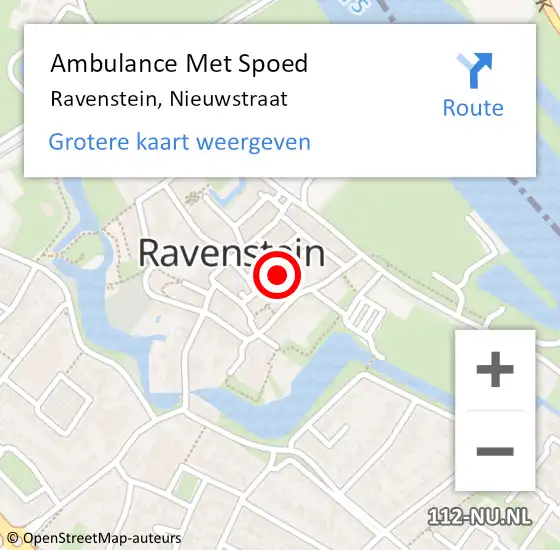 Locatie op kaart van de 112 melding: Ambulance Met Spoed Naar Ravenstein, Nieuwstraat op 10 januari 2019 22:09