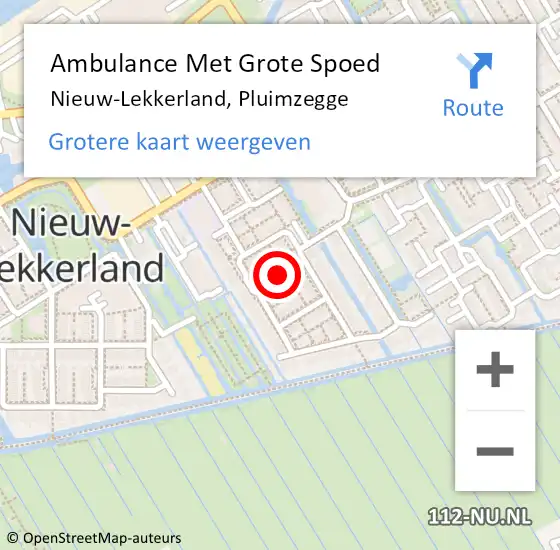 Locatie op kaart van de 112 melding: Ambulance Met Grote Spoed Naar Nieuw-Lekkerland, Pluimzegge op 10 januari 2019 22:21