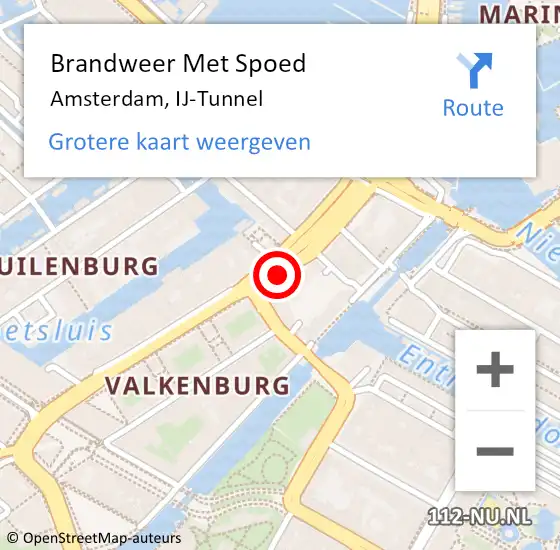 Locatie op kaart van de 112 melding: Brandweer Met Spoed Naar Amsterdam, IJ-Tunnel op 11 januari 2019 01:10