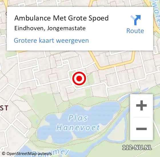 Locatie op kaart van de 112 melding: Ambulance Met Grote Spoed Naar Eindhoven, Jongemastate op 11 januari 2019 03:33