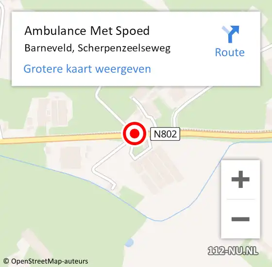 Locatie op kaart van de 112 melding: Ambulance Met Spoed Naar Barneveld, Scherpenzeelseweg op 11 januari 2019 08:30