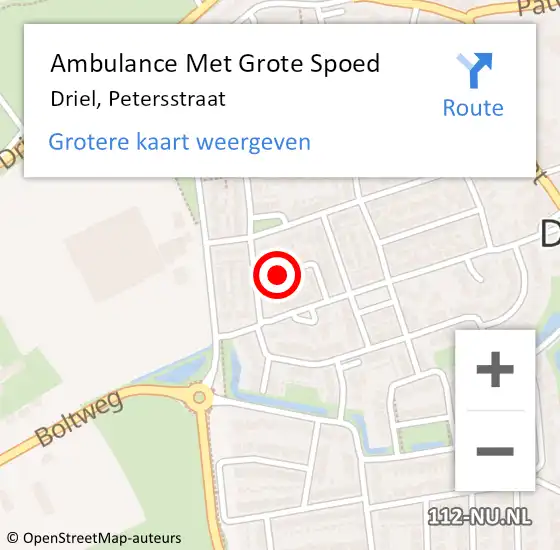 Locatie op kaart van de 112 melding: Ambulance Met Grote Spoed Naar Driel, Petersstraat op 11 januari 2019 10:30