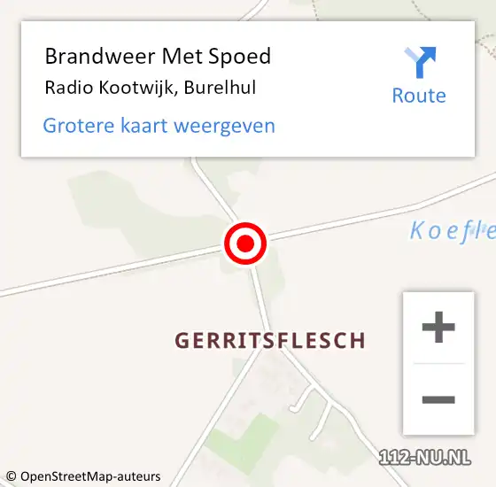 Locatie op kaart van de 112 melding: Brandweer Met Spoed Naar Radio Kootwijk, Burelhul op 20 maart 2014 11:10