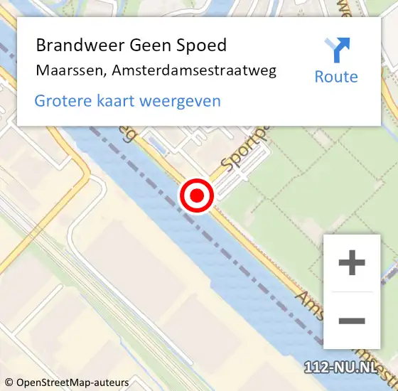 Locatie op kaart van de 112 melding: Brandweer Geen Spoed Naar Maarssen, Amsterdamsestraatweg op 11 januari 2019 14:49