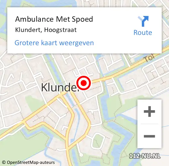 Locatie op kaart van de 112 melding: Ambulance Met Spoed Naar Klundert, Hoogstraat op 11 januari 2019 16:20