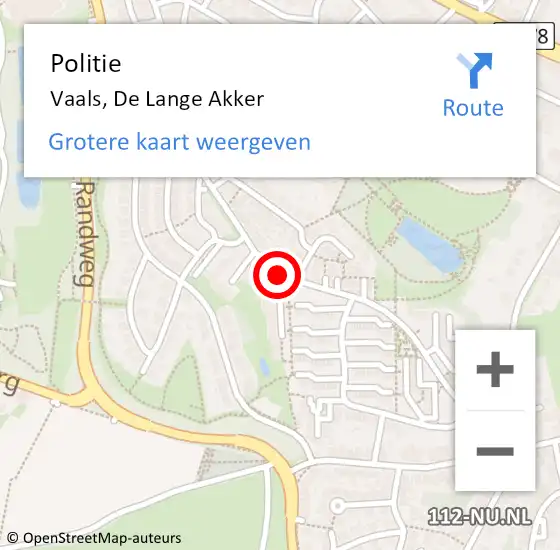 Locatie op kaart van de 112 melding: Politie Vaals, De Lange Akker op 11 januari 2019 16:35