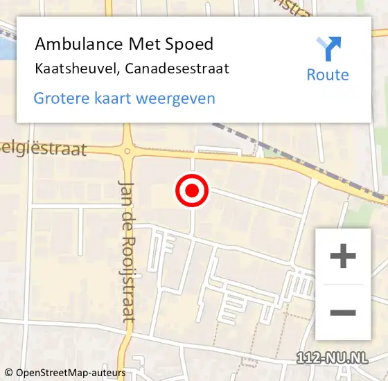 Locatie op kaart van de 112 melding: Ambulance Met Spoed Naar Kaatsheuvel, Canadesestraat op 11 januari 2019 16:41