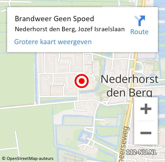 Locatie op kaart van de 112 melding: Brandweer Geen Spoed Naar Nederhorst den Berg, Jozef Israelslaan op 11 januari 2019 17:20