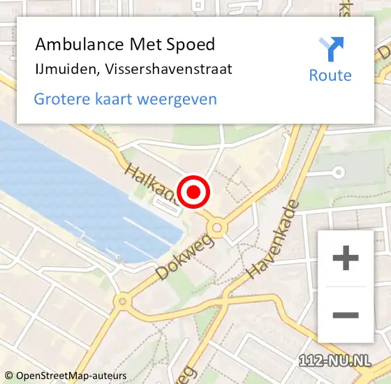 Locatie op kaart van de 112 melding: Ambulance Met Spoed Naar IJmuiden, Vissershavenstraat op 11 januari 2019 17:40