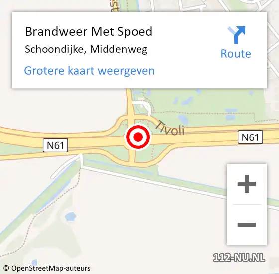 Locatie op kaart van de 112 melding: Brandweer Met Spoed Naar Schoondijke, Middenweg op 11 januari 2019 19:20