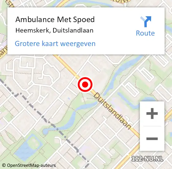 Locatie op kaart van de 112 melding: Ambulance Met Spoed Naar Heemskerk, Duitslandlaan op 11 januari 2019 19:58