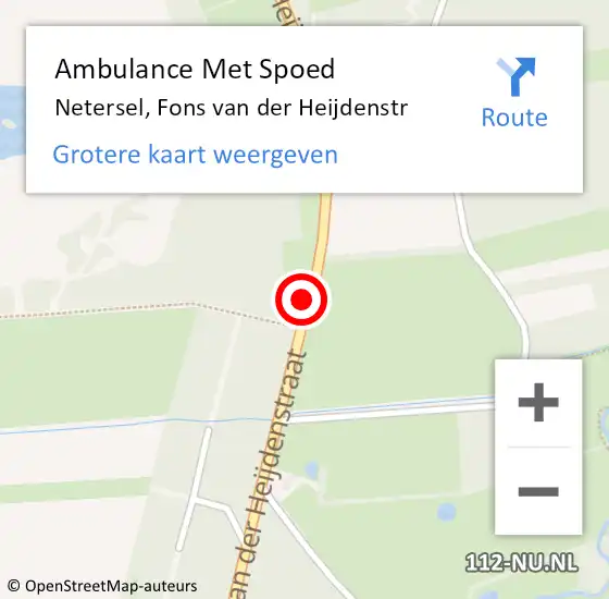 Locatie op kaart van de 112 melding: Ambulance Met Spoed Naar Netersel, Fons van der Heijdenstr op 11 januari 2019 19:59