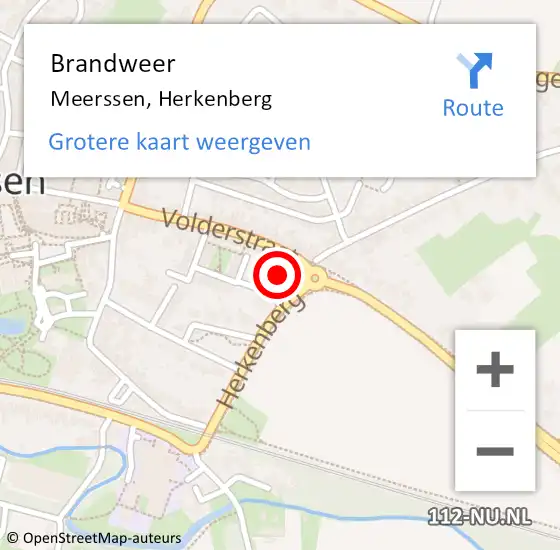 Locatie op kaart van de 112 melding: Brandweer Meerssen, Herkenberg op 26 september 2013 03:27