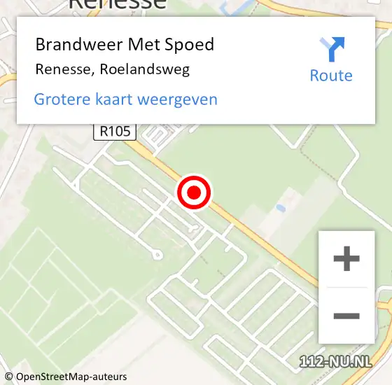 Locatie op kaart van de 112 melding: Brandweer Met Spoed Naar Renesse, Roelandsweg op 11 januari 2019 21:56