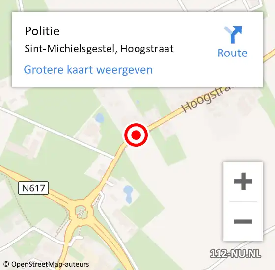 Locatie op kaart van de 112 melding: Politie Sint-Michielsgestel, Hoogstraat op 11 januari 2019 22:34