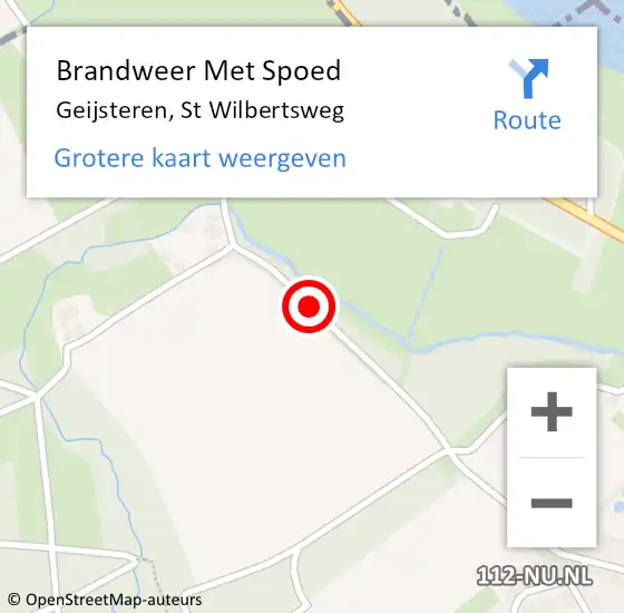 Locatie op kaart van de 112 melding: Brandweer Met Spoed Naar Geijsteren, St Wilbertsweg op 11 januari 2019 22:37