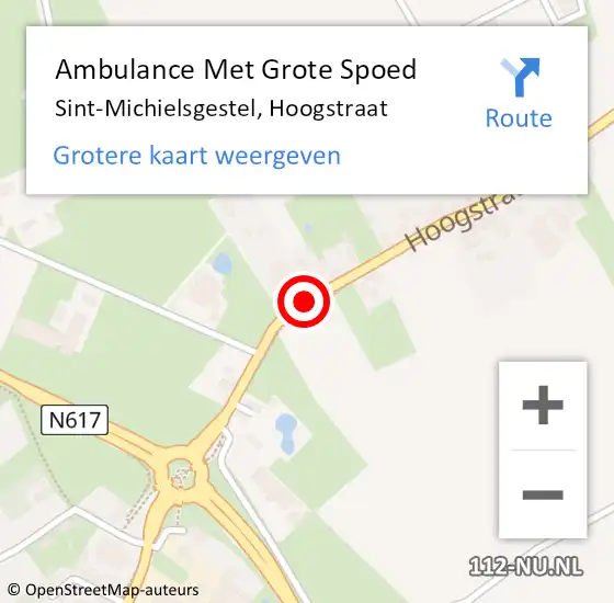 Locatie op kaart van de 112 melding: Ambulance Met Grote Spoed Naar Sint-Michielsgestel, Hoogstraat op 11 januari 2019 22:39