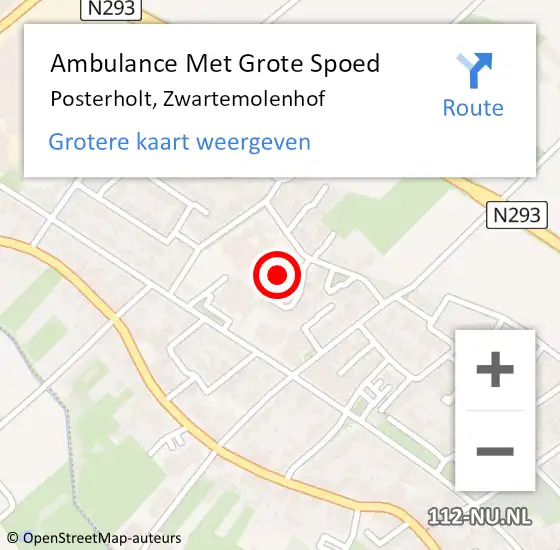 Locatie op kaart van de 112 melding: Ambulance Met Grote Spoed Naar Posterholt, Zwartemolenhof op 11 januari 2019 22:47