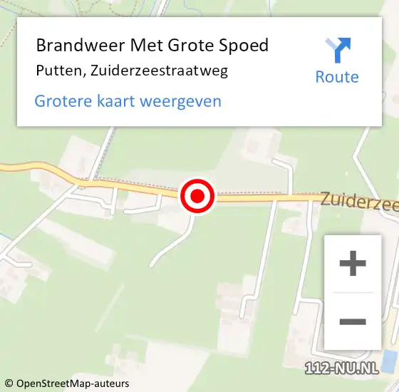 Locatie op kaart van de 112 melding: Brandweer Met Grote Spoed Naar Putten, Zuiderzeestraatweg op 11 januari 2019 22:49