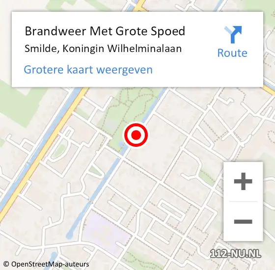 Locatie op kaart van de 112 melding: Brandweer Met Grote Spoed Naar Smilde, Koningin Wilhelminalaan op 11 januari 2019 23:26