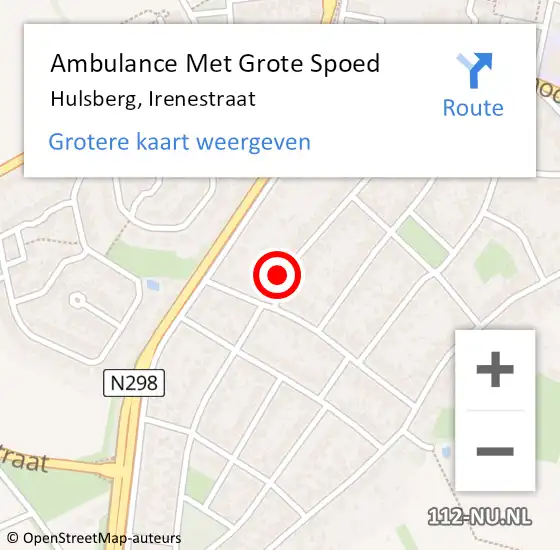 Locatie op kaart van de 112 melding: Ambulance Met Grote Spoed Naar Hulsberg, Irenestraat op 20 maart 2014 11:51