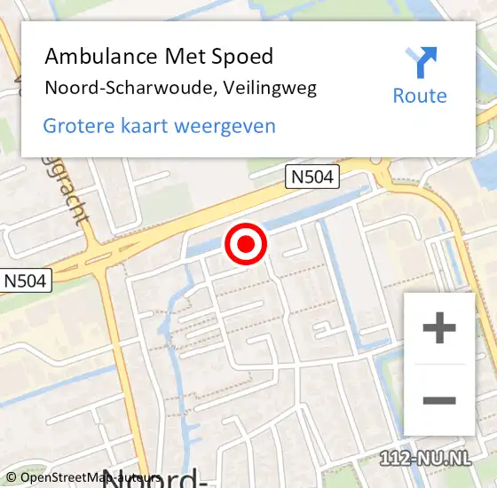 Locatie op kaart van de 112 melding: Ambulance Met Spoed Naar Noord-Scharwoude, Veilingweg op 12 januari 2019 03:09