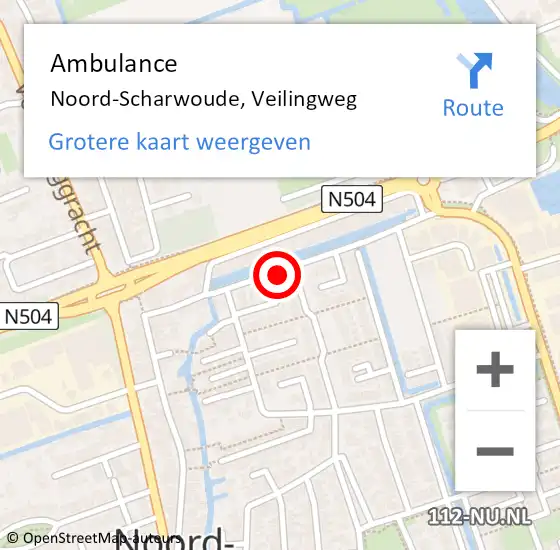 Locatie op kaart van de 112 melding: Ambulance Noord-Scharwoude, Veilingweg op 12 januari 2019 03:16