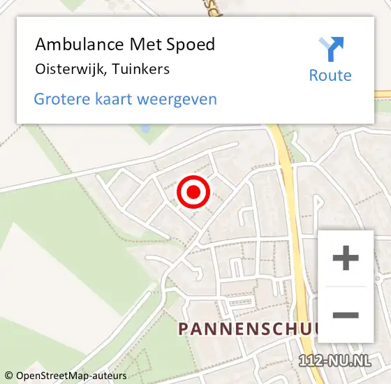 Locatie op kaart van de 112 melding: Ambulance Met Spoed Naar Oisterwijk, Tuinkers op 12 januari 2019 08:37