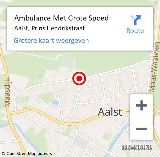 Locatie op kaart van de 112 melding: Ambulance Met Grote Spoed Naar Aalst, Prins Hendrikstraat op 12 januari 2019 10:11