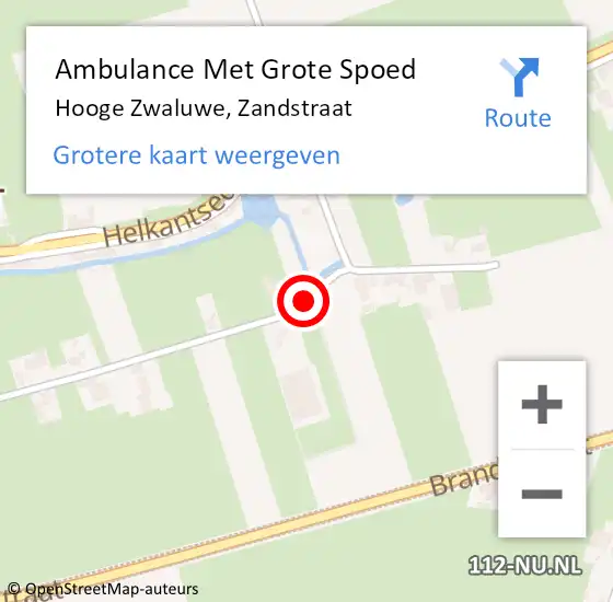 Locatie op kaart van de 112 melding: Ambulance Met Grote Spoed Naar Hooge Zwaluwe, Zandstraat op 12 januari 2019 10:40